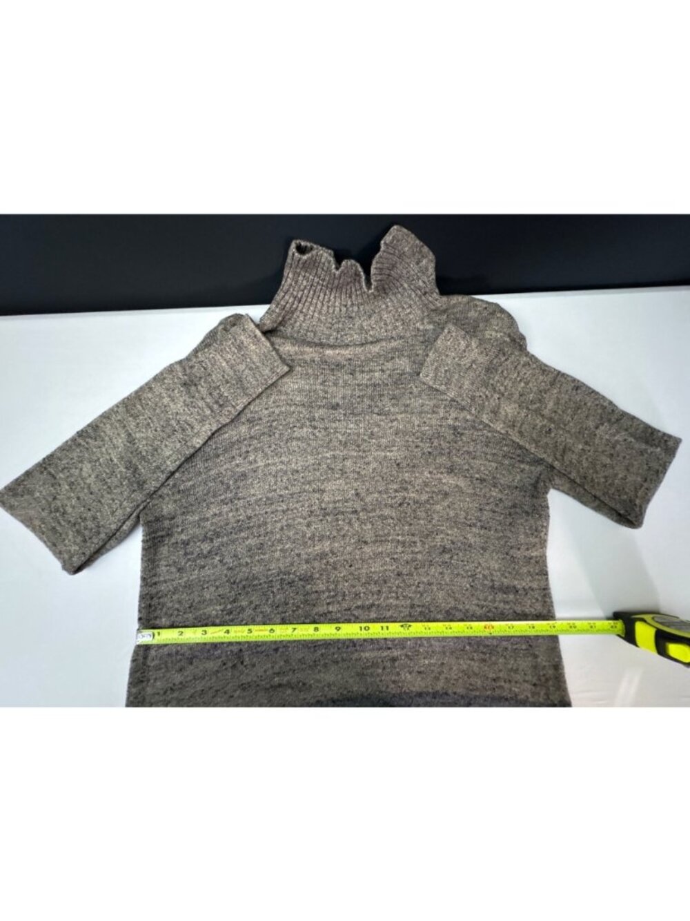 Women's Gap Stripe Snap Turtleneck Long Sleeve Sweater Tunic Gray Size Small - Picture 15 of 15